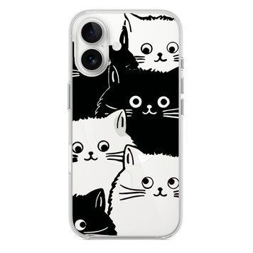 Чохол прозорий Print Animals with MagSafe для iPhone 17 Air Cats Black/White