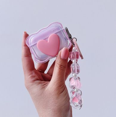 Чехол Love Peach для AirPods PRO 2 Transparent/Pink - ash-mobile.com.ua - фото 2