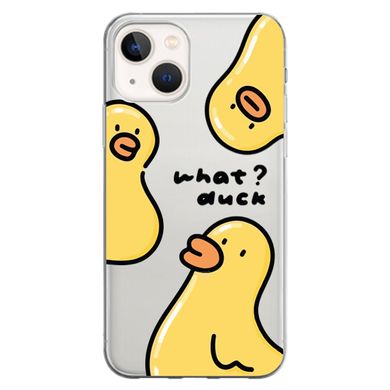 Чехол прозрачный Print Duck для iPhone 15 Plus Duck What?