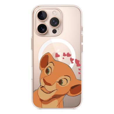 Чохол прозорий Print Lion King with MagSafe для iPhone 16e | 17e Nala Love Red - ash-mobile.com.ua - фото 4