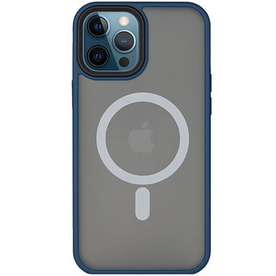 Чехол Shadow Matte Metal Buttons with MagSafe для iPhone 12 | 12 PRO Blue купить