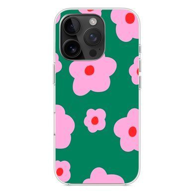 Чехол прозрачный Print Flower Color with MagSafe для iPhone 16 PRO MAX Flower Green - ash-mobile.com.ua - фото 3