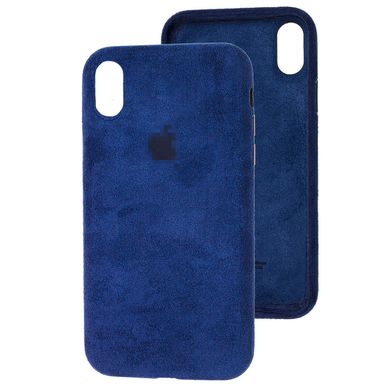Чохол Alcantara Full для iPhone X | XS Midnight Blue купити