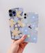 Чехол прозрачный Print Flower Color для iPhone 12 MINI Blue