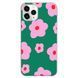 Чохол прозорий Print Flower Color для iPhone 15 PRO MAX Flower Green - ash-mobile.com.ua - фото 1