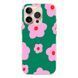 Чехол прозрачный Print Flower Color with MagSafe для iPhone 16 PRO MAX Flower Green