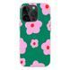 Чехол прозрачный Print Flower Color with MagSafe для iPhone 16 PRO MAX Flower Green