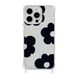 Чехол прозрачный с ремешком Print Flower Color для iPhone 14 PRO Black - ash-mobile.com.ua - фото 1