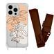 Чохол прозорий з ремінцем Print Leaves для iPhone X | XS Flowerpot/Brown