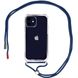 Чехол Crossbody Transparent со шнурком для iPhone 12 MINI Blue купить