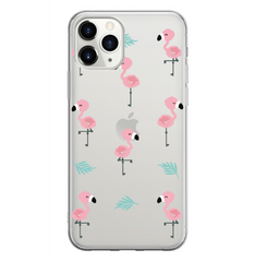 Чехол прозрачный Print SUMMER для iPhone 15 PRO MAX Flamingo
