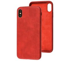 Чехол Leather Crocodile Case для iPhone XS MAX Red купить