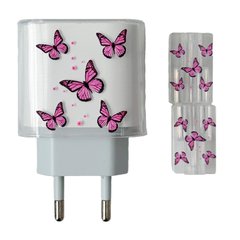 Захисний чохол для блоку ЗП + Кліпса + Пружинка для кабелю Butterfly Pink