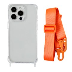 Чохол прозорий з ремінцем для iPhone X | XS Orange купити