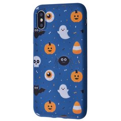 Чехол WAVE Fancy Case для iPhone XS MAX Ghosts and Pumpkin Blue купить