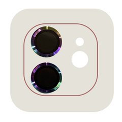 Захисне скло Metal Classic на камеру для iPhone 11 | 12 | 12 MINI Rainbow