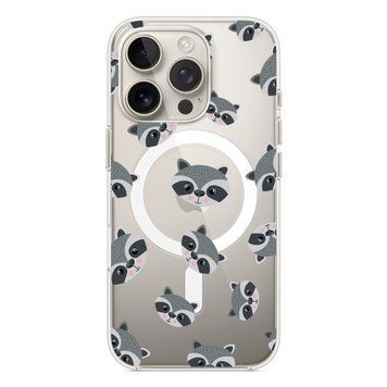 Чохол прозорий Print Animals with MagSafe для iPhone 17 PRO Raccoon
