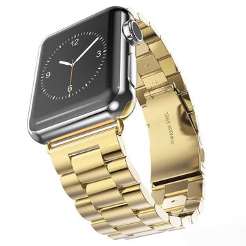 Ремінець Metal old 3-bead для Apple Watch 38mm | 40mm | 41mm Gold - ash-mobile.com.ua - фото 1