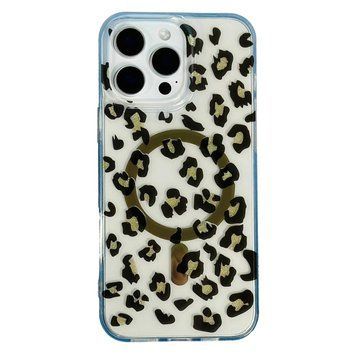Чохол Transparent Print with MagSafe для iPhone 15 Leopard Gold - ash-mobile.com.ua - фото 1
