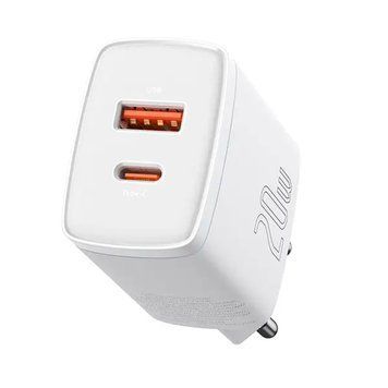 СЗУ Baseus Compact Quick Charger 20W QC + PD (1Type-C + 1USB) White - ash-mobile.com.ua - фото 1
