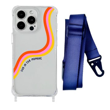 Чехол прозрачный с ремешком Print Mood swings для iPhone X | XS Live in the moment/Midnight Blue - ash-mobile.com.ua - фото 1