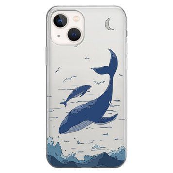 Чехол прозрачный Print Animal Blue для iPhone 13 MINI Whale - ash-mobile.com.ua - фото 1