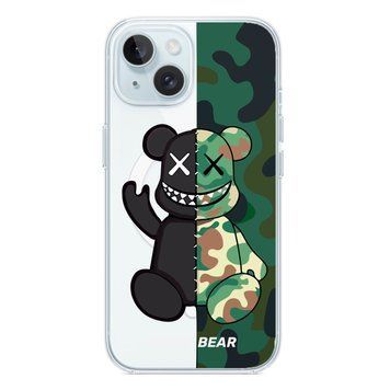 Чохол прозорий Print Robot Bear with MagSafe для iPhone 14 Plus Green - ash-mobile.com.ua - фото 1
