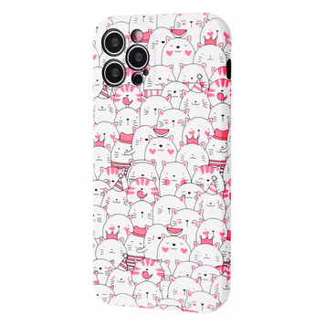 Чохол WAVE NEON X LUXO для iPhone 7 | 8 | SE 2 | SE 3 Cats White/Pink - ash-mobile.com.ua - фото 1