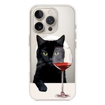 Чохол прозорий Print Mood swings with MagSafe для iPhone 17 PRO Cat Wine