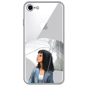 Чохол прозорий Print AUTUMN для iPhone 7 | 8 | SE 2 | SE 3 Girl White Umbrella - ash-mobile.com.ua - фото 1