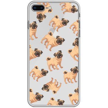 Чохол прозорий Print Animals для iPhone 7 Plus | 8 Plus Pug - ash-mobile.com.ua - фото 1