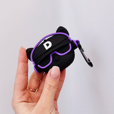 Чехол 3D для AirPods 1 | 2 Hip-Hop Bulldog Black/Purple купить