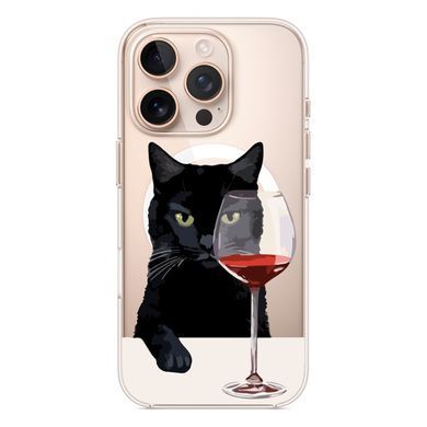 Чехол прозрачный Print Mood swings with MagSafe для iPhone 17 PRO Cat Wine