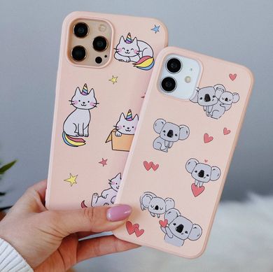 Чохол WAVE Fancy Case для iPhone 12 | 12 PRO Rainbow Cat Pink Sand купити