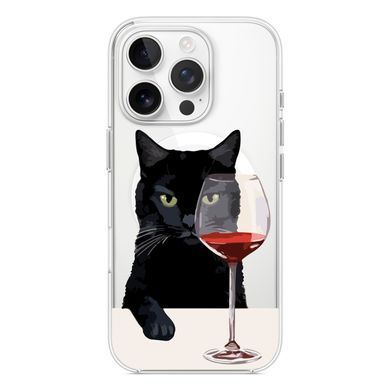 Чехол прозрачный Print Mood swings with MagSafe для iPhone 17 PRO Cat Wine