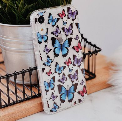Чохол прозорий Print Butterfly для iPhone XR White купити