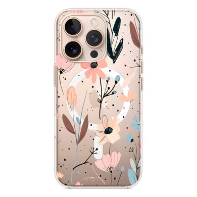 Чехол прозрачный Print Flower with MagSafe для iPhone 16 PRO Floral Dream - ash-mobile.com.ua - фото 4