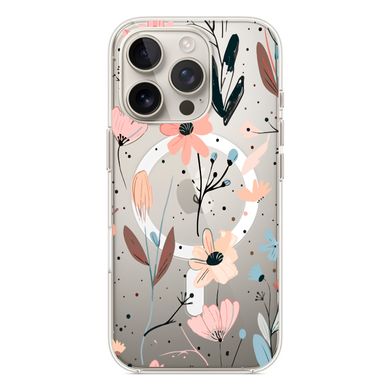 Чехол прозрачный Print Flower with MagSafe для iPhone 16 PRO Floral Dream - ash-mobile.com.ua - фото 1