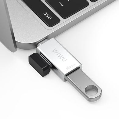 Перехідник для Macbook USB-C хаб WIWU T02 Adaptor Silver купити