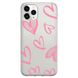 Чехол прозрачный Print Love Kiss для iPhone 14 PRO MAX Heart Pink