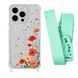 Чохол прозорий з ремінцем Print Flower для iPhone X | XS Autumn Blossom/Avocado