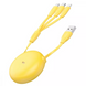 Кабель Baseus Lets Go Little Reunion One-Way Stretchable 3 in 1 USB (Micro-USB+Lightning+Type-C) 3A (0.85m) Yellow