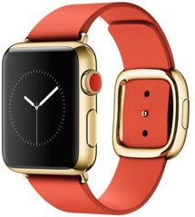 Ремінець Modern Buckle Leather для Apple Watch 42/44/45 mm Red/Gold купити