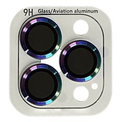 Защитное стекло Metal Classic на камеру для iPhone 15 PRO | 15 PRO MAX Rainbow