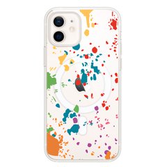 Чохол прозорий Print NEW YEAR with MagSafe для iPhone 12 MINI Paint splashes купити
