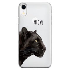 Чехол прозрачный Print Meow для iPhone XR Pantera Black купить