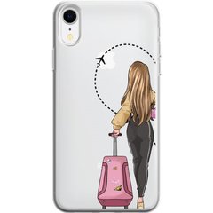 Чохол прозорий Print для iPhone XR Adventure Girls Pink Bag купити