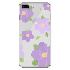 Чохол прозорий Print Flower Color для iPhone 7 Plus | 8 Plus Purple купити