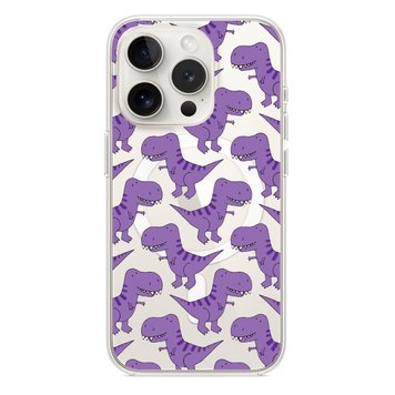 Чехол прозрачный Print Dinosaur with MagSafe для iPhone 14 PRO Purple - ash-mobile.com.ua - фото 1