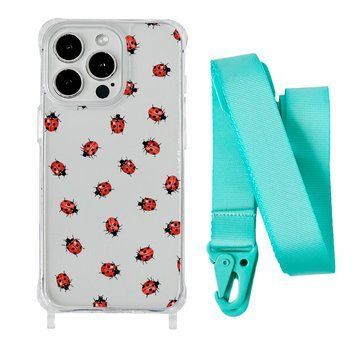Чохол прозорий з ремінцем Print Happy Nice для iPhone 7 Plus | 8 Plus Lazybug/Spearmint - ash-mobile.com.ua - фото 1